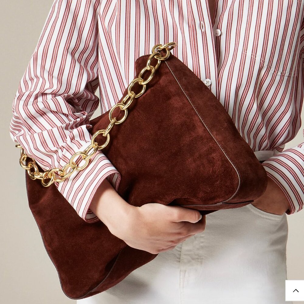 Berkeley chainlink shoulder bag in suede